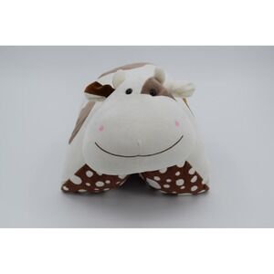 Pillow Pets Puff Brown & White Chocolate Milkshake Cow Pal Stuffed‎ Animal Toy